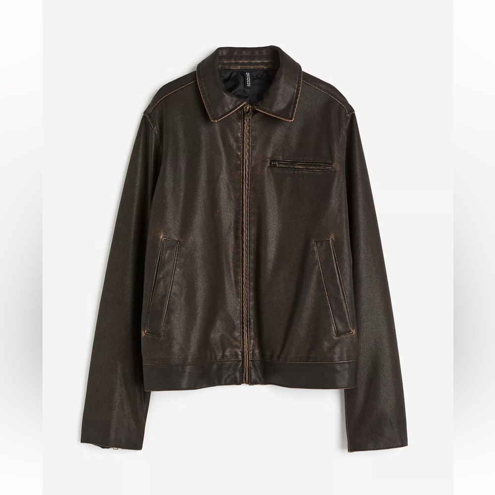 Women’s oversized Brown Leather Jacket